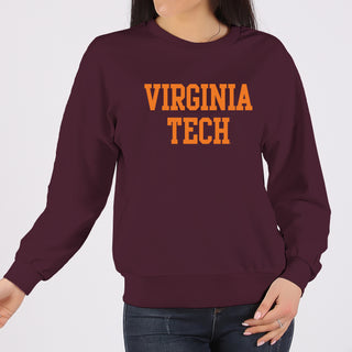 Virginia Tech Basic Block Crewneck - Maroon