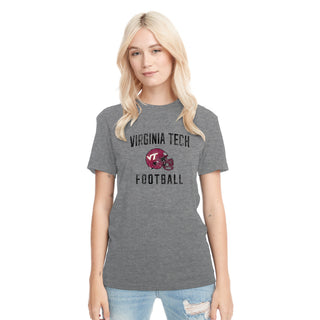 Virginia Tech Faded Football Helmet NLA Triblend T-Shirt - Premium Heather