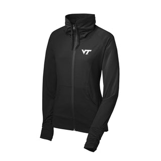 Virginia Tech Primary Logo LC Ladies Stretch Full-Zip Jacket - Black