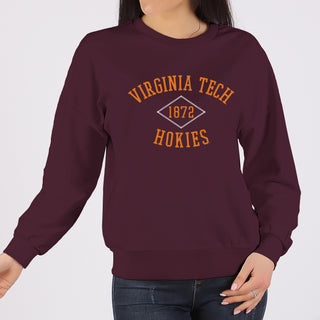 Virginia Tech Faux Stitch Arch Crewneck - Maroon