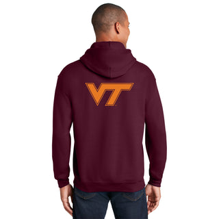 Virginia Tech Front Back Print Hoodie - Maroon