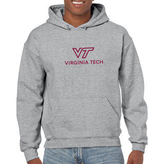 Virginia Tech Institutional Logo Hoodie - Sport Grey