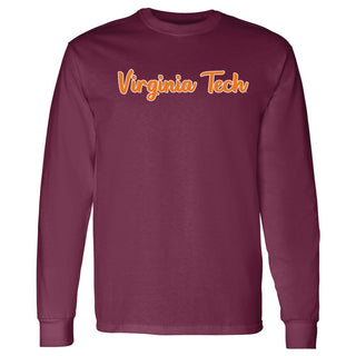 Virginia Tech Basic Script Long Sleeve - Maroon