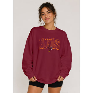 Virginia Tech Mega Shadow BTB Crewneck - Maroon