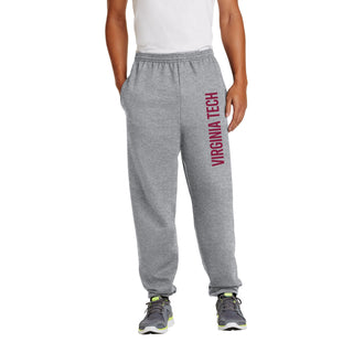 Virginia Tech Hokies Super Block Sweatpants - Sport Grey