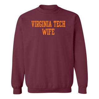 Virginia Tech Basic Block Wife Crewneck Sweatshirt - Maroon