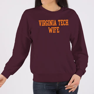 Virginia Tech Basic Block Wife Crewneck Sweatshirt - Maroon