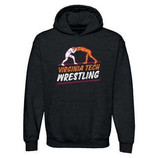 Virginia Tech Wrestling Sketch Hoodie - Black