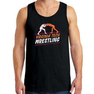 Virginia Tech Wrestling Sketch Tank Top - Black