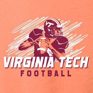 Virginia Tech Football Action Triblend T-Shirt - Orange Triblend