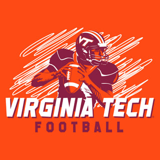 Virginia Tech Football Action T-Shirt - Orange