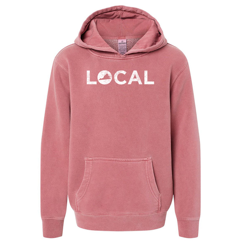 Virginia LOCAL Youth Midweight Pigment-Dyed Hoodie - Pigment Maroon