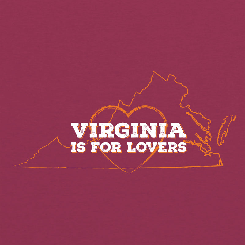 Virginia is for Lovers Triblend Long Sleeve T-Shirt - Maroon