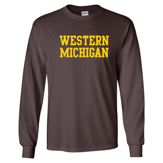 Western Michigan Basic LS Tee - Dk. Chocolate