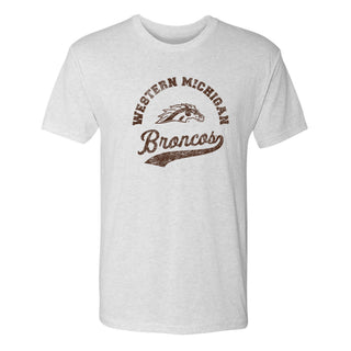 Western Michigan Retro Script NLA Triblend T-Shirt - Heather White