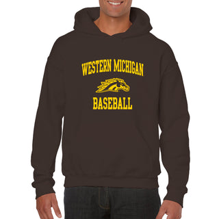 Western Michigan Arch Logo Baseball Hoodie - Dark Chocolate