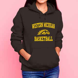 Western Michigan Arch Logo Basketball Hoodie - Dark Chocolate