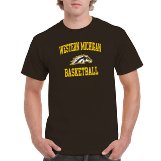 Western Michigan Arch Logo Basketball T-Shirt - Dark Chocolate