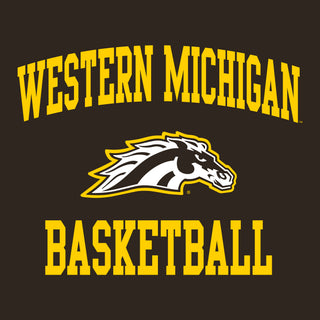 Western Michigan Arch Logo Basketball T-Shirt - Dark Chocolate