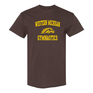 Western Michigan Arch Logo Gymnastics T-Shirt - Dark Chocolate