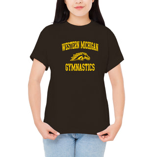 Western Michigan Arch Logo Gymnastics T-Shirt - Dark Chocolate