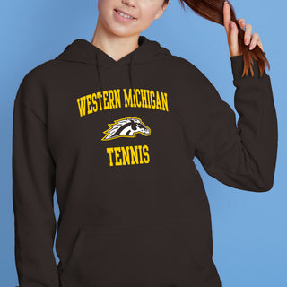 Western Michigan Arch Logo Tennis Hoodie - Dark Chocolate