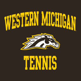 Western Michigan Arch Logo Tennis T-Shirt - Dark Chocolate