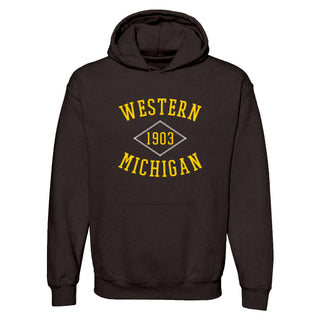 Western Michigan Faux Stitch Arch Hoodie - Dark Chocolate