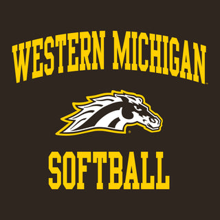 Western Michigan Arch Logo Softball Hoodie - Dark Chocolate