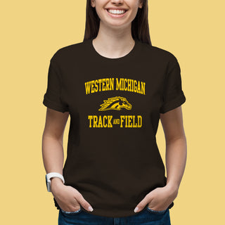 Western Michigan Arch Logo Track & Field T-Shirt - Dark Chocolate