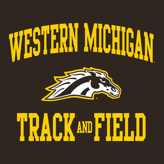 Western Michigan Arch Logo Track & Field T-Shirt - Dark Chocolate