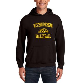 Western Michigan Arch Logo Volleyball Hoodie - Dark Chocolate
