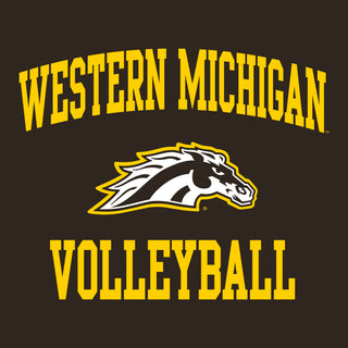 Western Michigan Arch Logo Volleyball T-Shirt - Dark Chocolate
