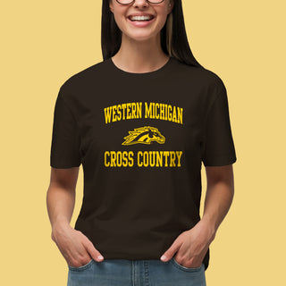 Western Michigan Arch Logo Cross Country T-Shirt - Dark Chocolate