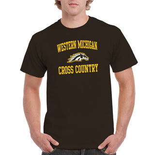 Western Michigan Arch Logo Cross Country T-Shirt - Dark Chocolate
