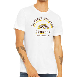 Division Arch Western Michigan Broncos Canvas Triblend Short Sleeve T Shirt - Solid White