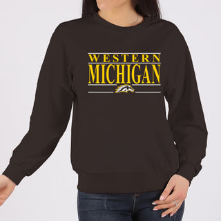 Western Michigan Headline Crewneck - Dark Chocolate