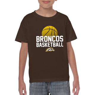 Western Michigan Basketball Flux Youth T Shirt - Dark Chocolate