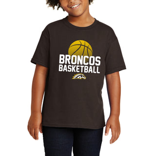 Western Michigan Basketball Flux Youth T Shirt - Dark Chocolate