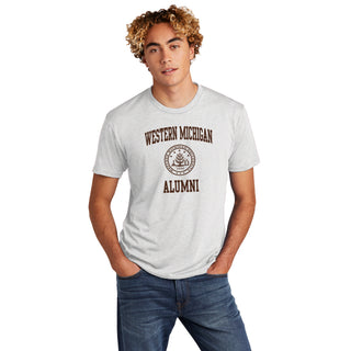 Western Michigan Arch Seal Alumni Triblend T-Shirt - Heather White