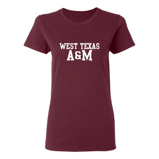 West Texas A&M Buffaloes Basic Block Women's T-Shirt - Maroon