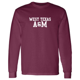 West Texas A&M Buffaloes Basic Block Long Sleeve T-Shirt - Maroon