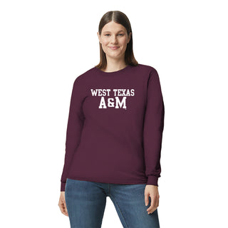 West Texas A&M Buffaloes Basic Block Long Sleeve T-Shirt - Maroon