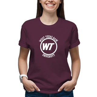 West Texas A&M Buffaloes Distressed Circle Logo T-Shirt - Maroon