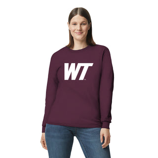 West Texas A&M Buffaloes Primary Logo Long Sleeve T-Shirt - Maroon