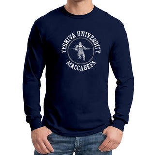 Yeshiva University Distressed Circle Logo Long Sleeve - Navy
