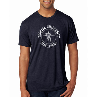 Yeshiva University Distressed Circle Logo NLA Triblend T-Shirt - Vintage Navy