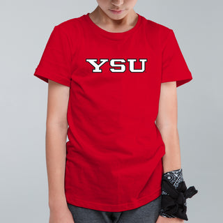 Youngstown Penguins Basic Block Youth T-Shirt - Red