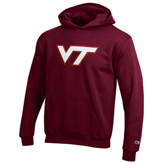 Virginia Tech VT Logo Basic Youth Powerblend Fleece Hoodie - Maroon