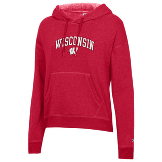 Wisconsin Arch Logo Champion Women's Triumph Hoodie - Scarlet